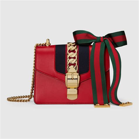 gucci sylvie mini chain bag replica|Gucci leather bags.